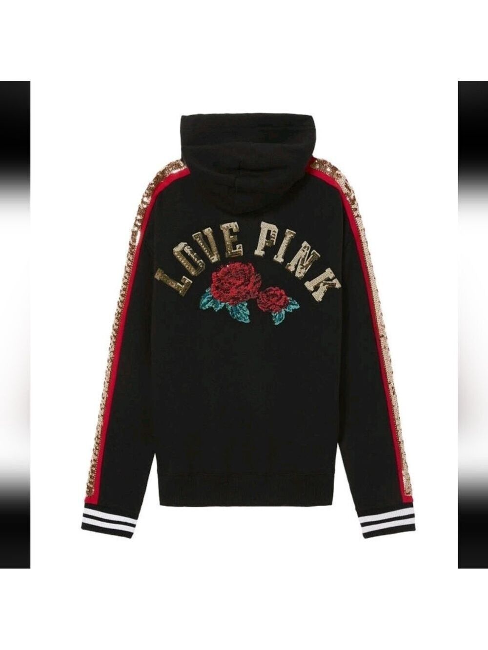 Victoria's Secret VS PINK Special Edition Bling Rose Oversized Hoodie Size M